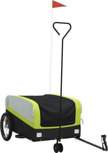 vidaXL - Fietstrailer - 45 - kg - ijzer - zwart - en - groen