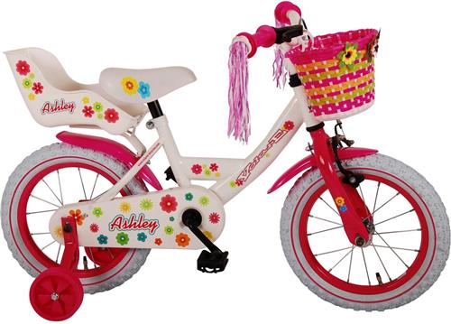 Volare Ashley Kinderfiets - Meisjes - 14 inch - Wit - 95% afgemonteerd