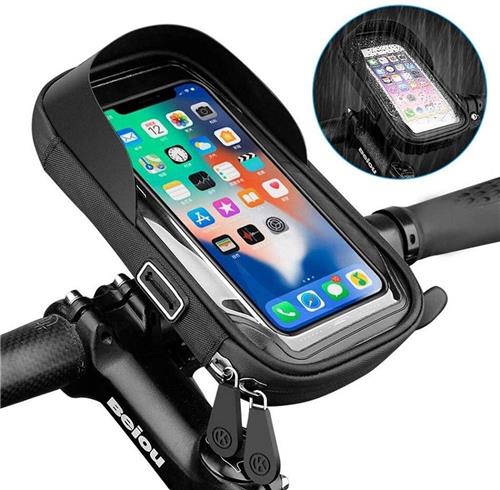 Telefoonhouder Fiets Waterdicht - Draaibaar & Verstelbaar - Anti-Schok Laag - Universeel - Smartphone GSM Mobiel Houder - Motor, Fiets & Scooter