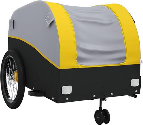 vidaXL - Fietstrailer - 45 - kg - ijzer - zwart - en - geel