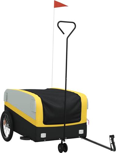 vidaXL - Fietstrailer - 45 - kg - ijzer - zwart - en - geel