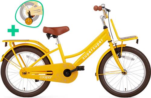 Supersuper Cooper Bamboo - Kinderfiets - Meisjesfiets - 18 inch - Geel