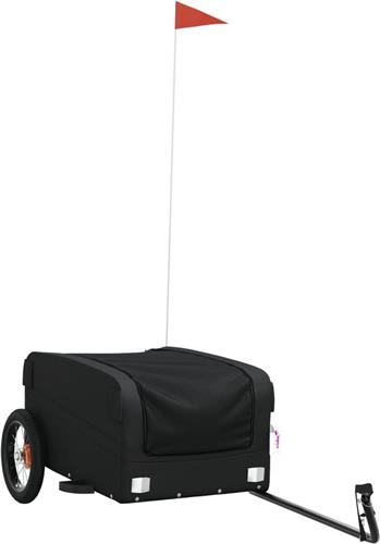 vidaXL - Fietstrailer - 30 - kg - ijzer - zwart
