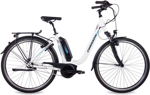 Chrisson E-Cassiopea Elektrische Fiets 28 Inch - E-bike 50 cm - Middenmotor - Damesfiets - 7 Versnellingen - V-Brakes - Matwit