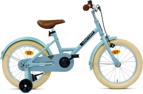Nogan Dutchy Kinderfiets 16 Inch - Met Zijwieltjes - Verstelbaar Stuur & Zadel - Terugtraprem & V-Brake - Blauw