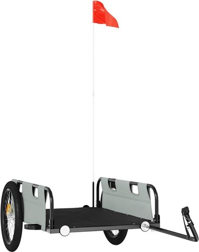vidaXL - Fietstrailer - oxford - stof - en - ijzer - grijs