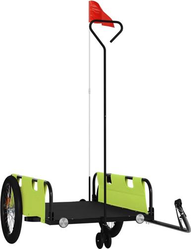 vidaXL - Fietstrailer - oxford - stof - en - ijzer - groen - en - zwart