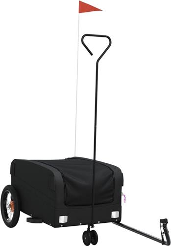 vidaXL - Fietstrailer - 30 - kg - ijzer - zwart