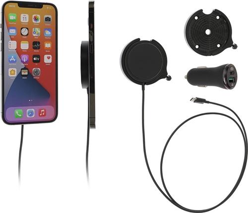 Brodit houder geschikt voor Apple iPhone MagSafelader , Actieve houder met 12V USB SIG-Plug
