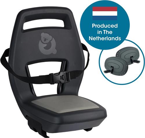 Qibbel Junior 6+ Fietsstoeltje Achter Bagagedrager bevestiging - Quick Connect - Fietszitje - Grey - inclusief voetbeschermingsplaten en voetsteunen