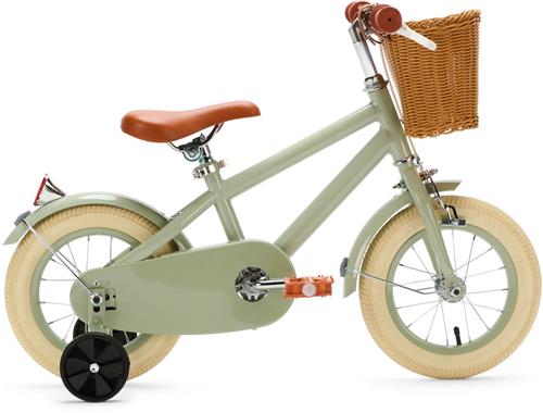 Generation Retro 12 inch Groen  Kinderfiets met Mandje
