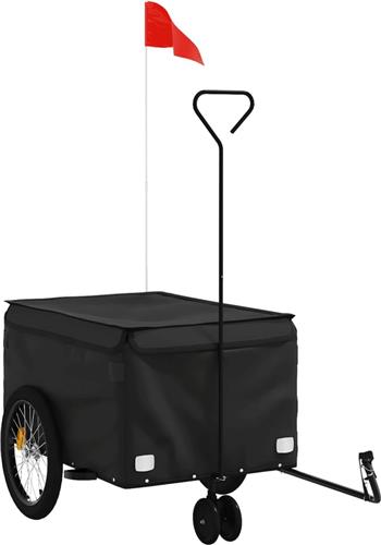 vidaXL - Fietstrailer - 30 - kg - ijzer - zwart