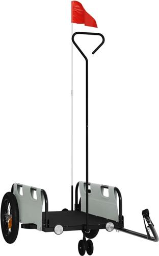 vidaXL - Fietstrailer - oxford - stof - en - ijzer - grijs