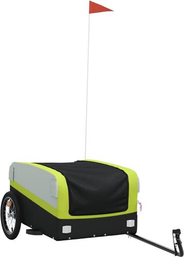 vidaXL - Fietstrailer - 45 - kg - ijzer - zwart - en - groen
