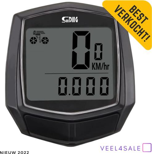 Sunding Digitale LCD Fietscomputer - Kilometerteller Fiets - Waterdicht - Bedraad