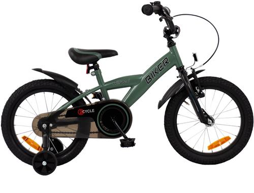 2Cycle Biker - 16 inch - Kinderfiets - Groen