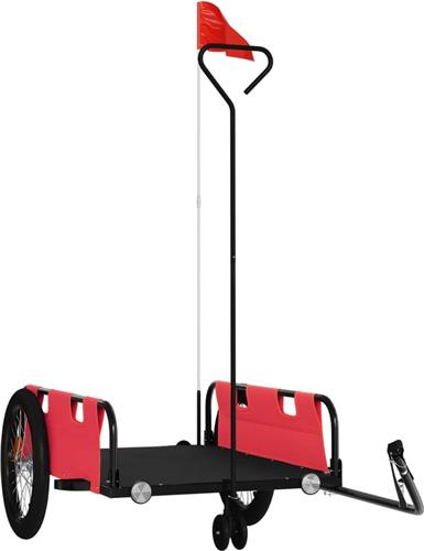 vidaXL - Fietstrailer - oxford - stof - en - ijzer - rood - en - zwart