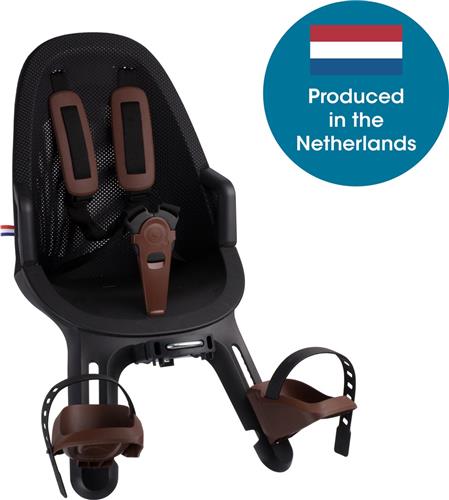 Qibbel Air Fietsstoeltje Voor - Zwart/Bruin