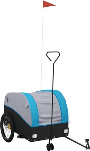 vidaXL - Fietstrailer - 45 - kg - ijzer - zwart - en - blauw