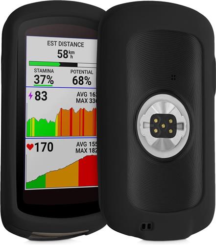 kwmobile hoes geschikt voor Garmin Edge 1040 / 1040 Solar - Siliconen beschermhoes voor fietsnavigatie - zwart