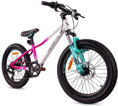 Verdant Bike Kinderfiets voor jongens 20 inch wielmaat te kiezen uit 6 versnellingen Shimano van 6 tot 10 jaar in hoogte verstelbaar (Wit Roze)