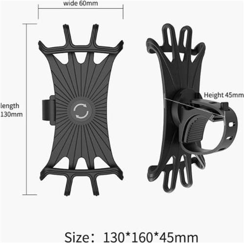 Rotatie Fiets Telefoonhouder - 360° - Zwart