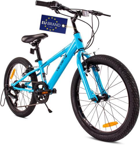 Verdant Bike Kinderfiets voor jongens van 6 tot 10 jaar, 20 inch Blauw, wielmaat te kiezen uit 6 versnellingen Shimano, in hoogte verstelbaar