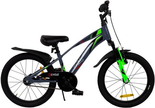 2Cycle Panter - 18 inch - Grijs-Groen - Kinderfiets - 5 tot 7 jaar