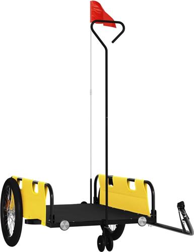 vidaXL - Fietstrailer - oxford - stof - en - ijzer - geel - en - zwart