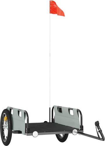 vidaXL - Fietstrailer - oxford - stof - en - ijzer - grijs