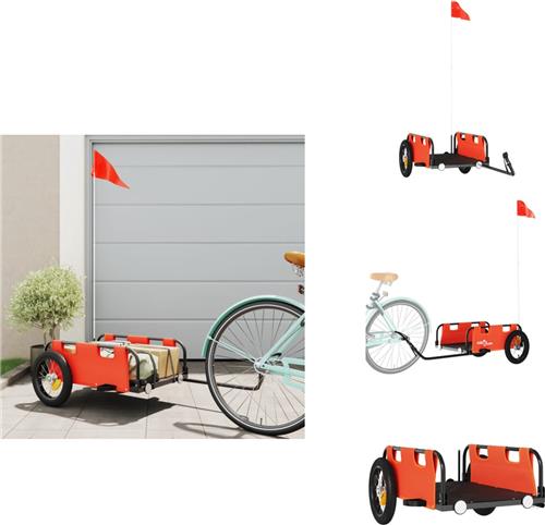 vidaXL Fietstrailer - Fietstrailers - Fiets Trailer - Fiets Transportkar - Fietskar oxfordstof en ijzer oranje
