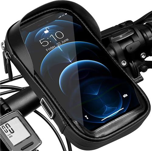 Telefoonhouder Fiets - GSM Houder Fiets - Telefoonhouder Fiets Waterdicht - 360° Rotatie - Zwart