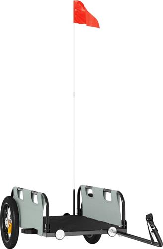 vidaXL - Fietstrailer - oxford - stof - en - ijzer - grijs