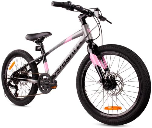 Verdant Kinderfiets voor jongens aluminium jeugdfiets 20 inch 6 versnellingen Shimano fiets voor kinderen van 6 tot 10 jaar in hoogte verstelbaar (Grafiet Roze)