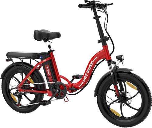 Hitway Elektrische Fiets BK6S - 20*3.0 Inch Fat Tire City Commuter EBike met Afneembare 36V 12Ah Lithium Batterij - Opvouwbaar Mountain E-Bike met 250W Motor - 7 Versnellingen - IP54 Waterdicht