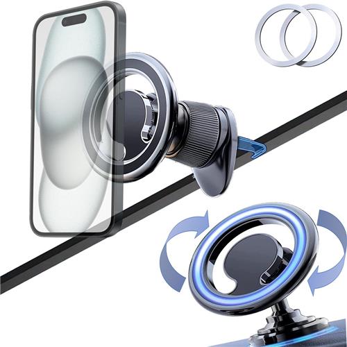 Magnetische Telefoonhouder Auto Ventilatie - Geschikt voor Magsafe - 360º Rotatie - Zwart