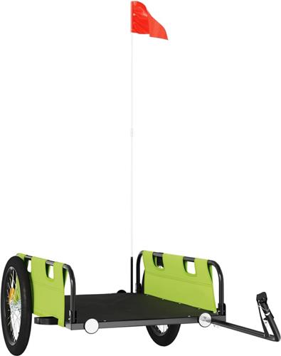 vidaXL - Fietstrailer - oxford - stof - en - ijzer - groen