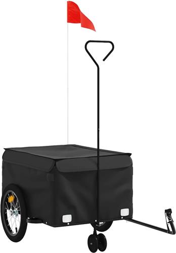 vidaXL - Fietstrailer - 45 - kg - ijzer - zwart