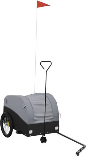 vidaXL - Fietstrailer - 30 - kg - ijzer - zwart - en - grijs