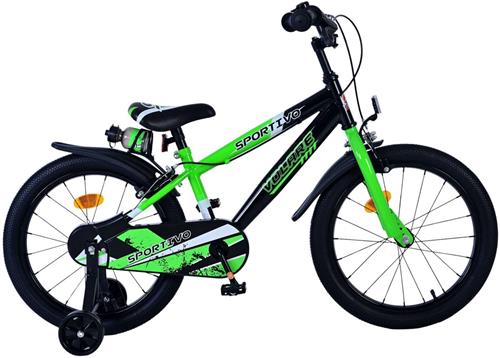 Volare Sportivo Kinderfiets - Jongens - 18 inch - Groen Zwart - Twee Handremmen