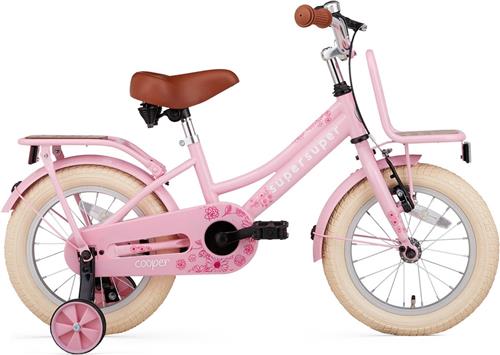 Supersuper Cooper Bamboo - Kinderfiets - Meisjesfiets - 14 inch - Roze