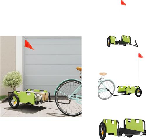 vidaXL Fietstrailer - Fietstrailers - Fiets Trailer - Fiets Transportkar - Fietskar oxfordstof en ijzer groen