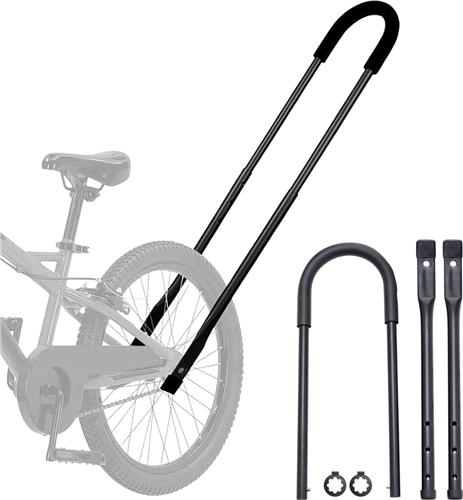 Duwstang voor kinderfiets - Universeel - Zwart - Fietstrainer - Fietsbeugel - Geschikt voor loopfiets, driewieler en peuterfiets