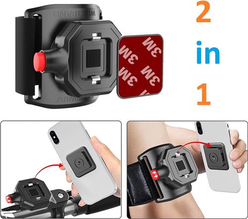 Telefoonhouder Fiets Universeel & Sport Armband Hardloop 2in1 Set Geschikt voor: iPhone 14/13/12/11/X/XS/XR & Samsung Galaxy S22, S21, S20, S10 / Oppo / Xiaomi