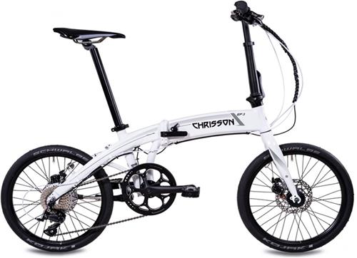 Chrisson EF3 Elektrische Vouwfiets 20 Inch - Plooifiets 32 cm - 9 Versnellingen - Mechanische Schijfremmen - Wit