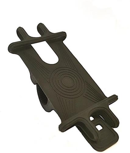 Siliconen Telefoonhouder voor montage op fietsstuur, zwart