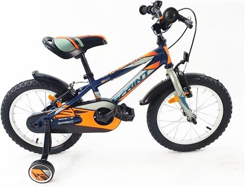 Sprint Casper - Mountainbike - Jongensfiets 16 inch - Blauw/Oranje - Kinderfiets - Framemaat:24 cm - BK21SI0530_2 Rij1-2