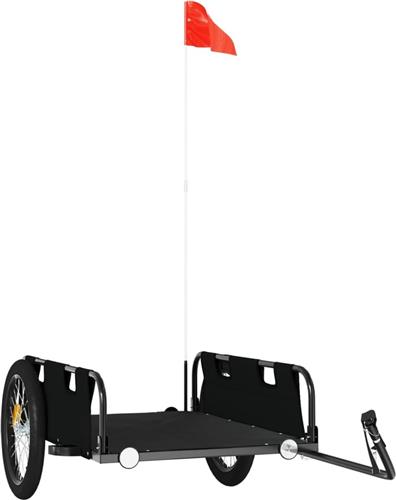vidaXL - Fietstrailer - oxford - stof - en - ijzer - zwart