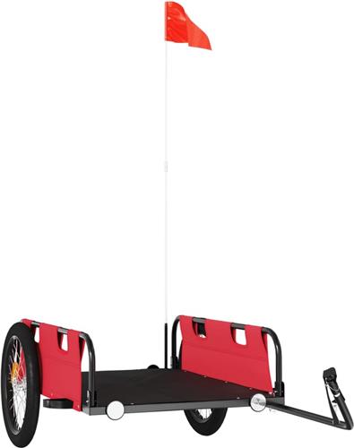 vidaXL - Fietstrailer - oxford - stof - en - ijzer - rood