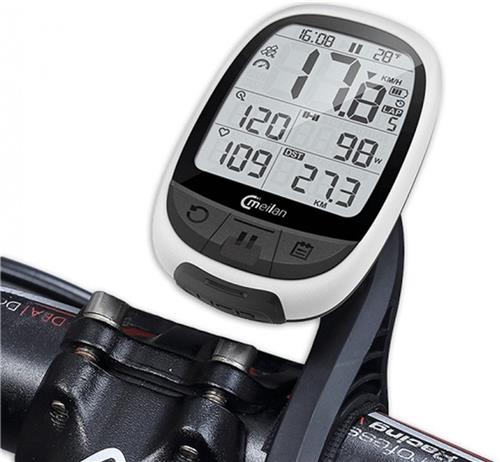 Meilan Fietscomputer GPS M2 - 266 gram - 2.4 inch - Wit/Zwart